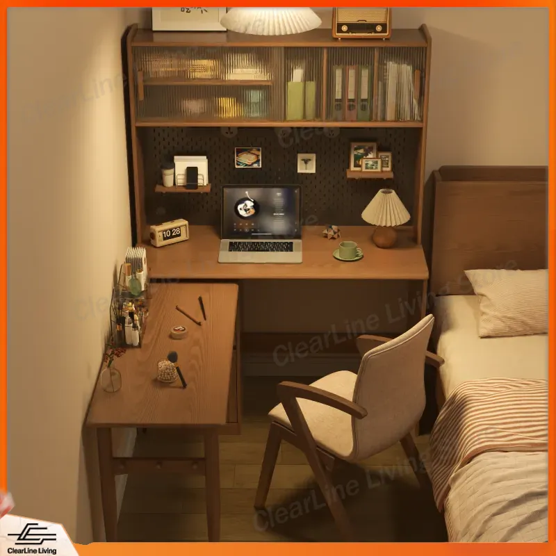 Wall Mounted Desk Fold - Solid Wood Corner Folding Desk L