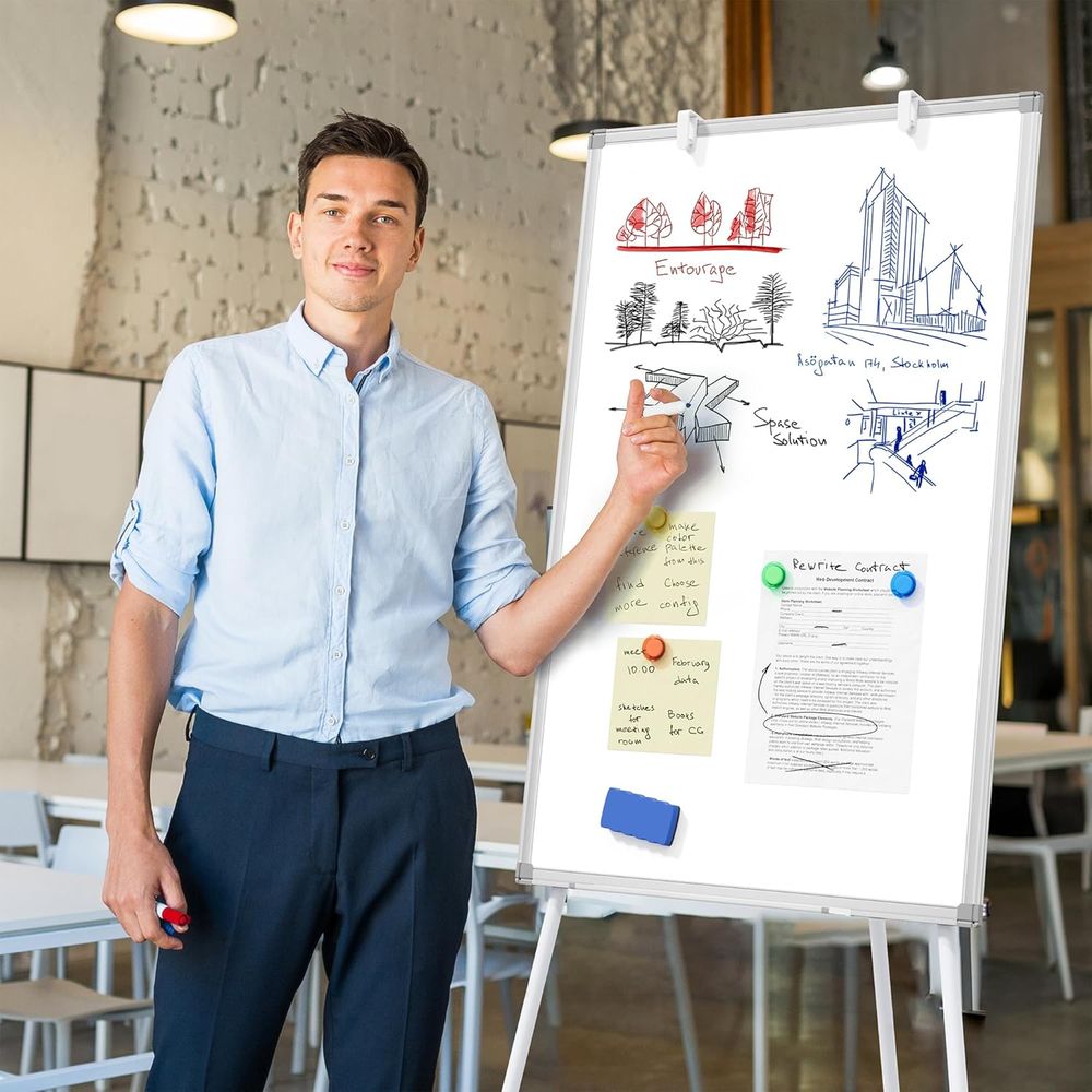Large Whiteboard Easel with St - огляд і ціна Whiteboard Easel Tripod